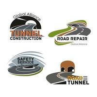 Road building company or maintenance service icon vector