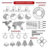 Infographic sketch graph, chart vector elements