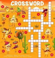 Cartoon mexican food characters crossword puzzle