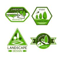 Nature emblem for landscaping services design vector