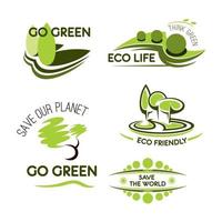 conjunto de iconos de ecología, naturaleza y medio ambiente vector