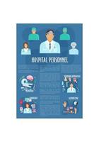 cartel de personal médico para diseño de atención médica vector