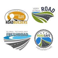icono de servicio de construcción, construcción y reparación de carreteras vector