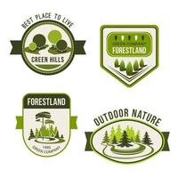 Nature, park, garden square and forest symbol set vector