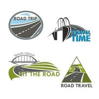 iconos de vector de tiempo de viaje por carretera