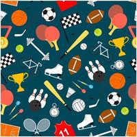 Sporting equipment and item seamless pattern vector