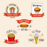 Vector icons set for fast food restuarant