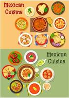 icono de plato de cena de cocina mexicana para el diseño de menú vector