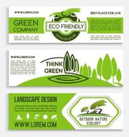 plantilla de banner de ecología para el diseño de negocios verdes vector