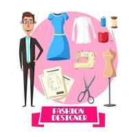 Fashion designer profession vector accessories