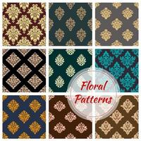 Damask floral seamless pattern background vector