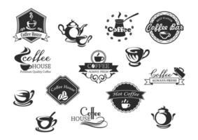 Coffee cups vector icons for cafeteria or cafe