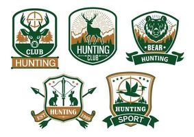 Hunting club vector icons or badges set