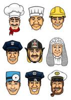 conjunto de iconos de dibujos animados de profesiones para el diseño de ocupación vector