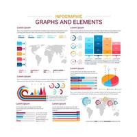 elementos de diseño infográfico con gráfico y tabla vector