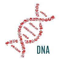 DNA symbol of vector hearts and blood