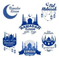 vector iconos de saludo ramadan kareem eid mubarak