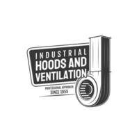 Industrial ventilation icon, kitchen hood exhaust vector