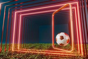 objeto de pelotas de fútbol, diseño de pelotas deportivas, concepto de elemento de fútbol, ilustración 3d, tecnología de fútbol abstracta, pantalla móvil de smartphone, campo de hierba verde, deporte en línea en vivo, negocio de deportes de casino foto