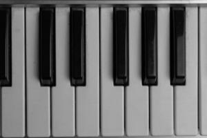 Piano keys seen from different perspectives photo