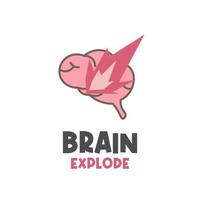 logotipo de ilustración de vector de cerebro explosivo