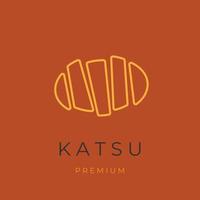 logotipo de vector de katsu de color de arte lineal