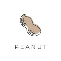 Peanut line art illustration logo vector