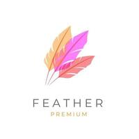 Feather vector illustration logo with overlapping colors
