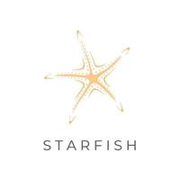 logotipo de ilustración de estrella de mar amarilla abstracta vector