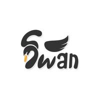 Abstract shape illustration logo forming swan writing vector