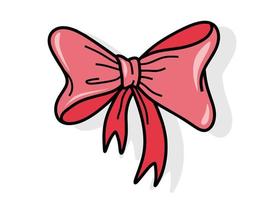 Set of Hand Drawn color Doodle  bow. vector