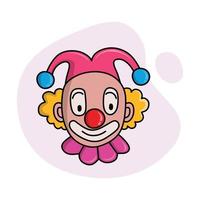 conjunto de payaso de doodle de color dibujado a mano vector