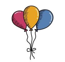 hand drawn balloon on a white background vector
