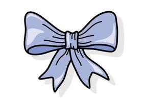 Set of Hand Drawn color Doodle  bow. vector