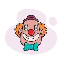 conjunto de payaso de doodle de color dibujado a mano vector