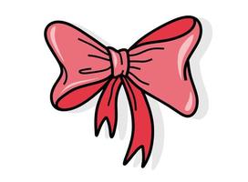 Set of Hand Drawn color Doodle  bow. vector