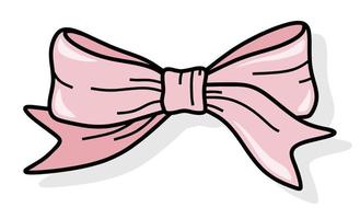 Set of Hand Drawn color Doodle  bow. vector
