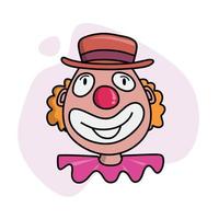 conjunto de payaso de doodle de color dibujado a mano vector