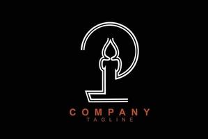 Fire candle logo. vector illustration