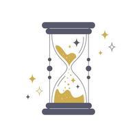 Magic mystical hourglass on a white background. Vector stock illustration.