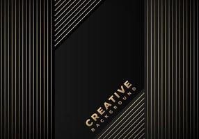 Luxury Stripes Golden Lines Diagonal Overlap on Black Background with Copy Space for Text vector