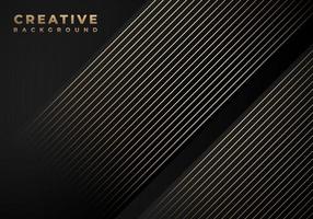 Luxury Stripes Golden Lines Diagonal Overlap on Black Background with Copy Space for Text vector