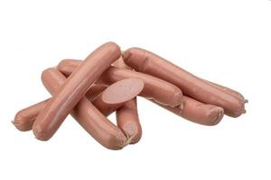 Sausages on white background photo