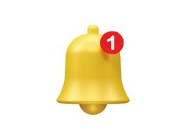 Bell 3d rendering icon illustration vector