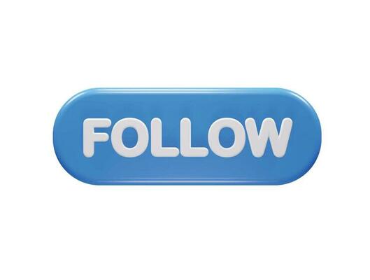 Follow button icon 3d render