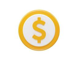 Dollar icon 3d render element vector