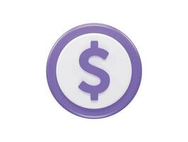 Dollar icon 3d render element vector