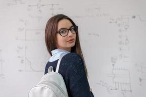 portrait of a young beautiful female student photo