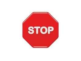 Stop icon 3d illustration vector