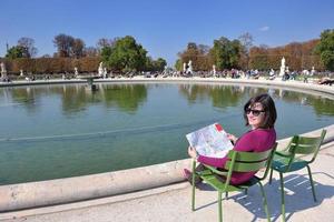 tourist woman have fun in france photo